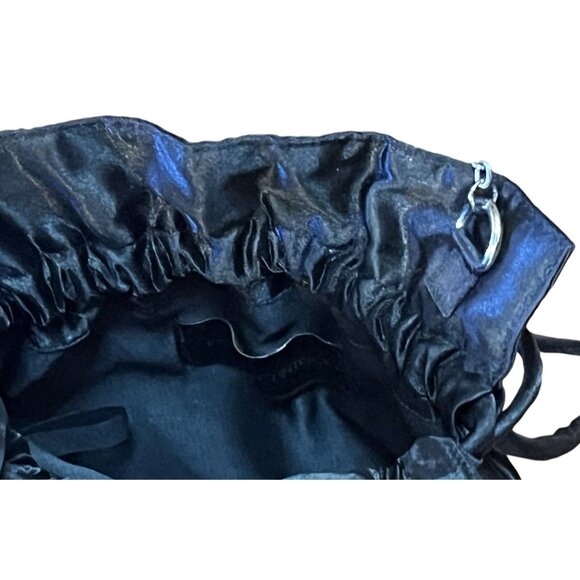 Vintage Jessica McClintock Black Floral Sequin Beaded Evening Formal Bag Purse - Picture 5 of 10